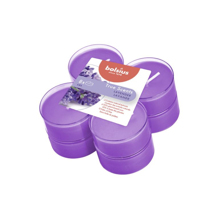 Bolsius True Scents Maxilichten Lavendel 8 Stuks | Kopen bij Flickmyhouse
