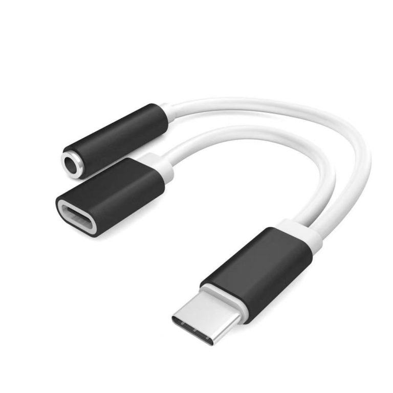 Scanpart Adapter USB-C(m)>USB-C(f) en Jack Zwart/Wit | Kopen bij Flickmyhouse