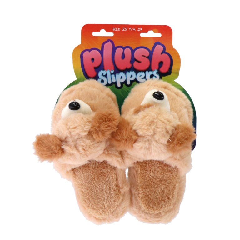 Pluche Kinderpantoffels Hond Maat 25-27 Beige | Kopen bij Flickmyhouse