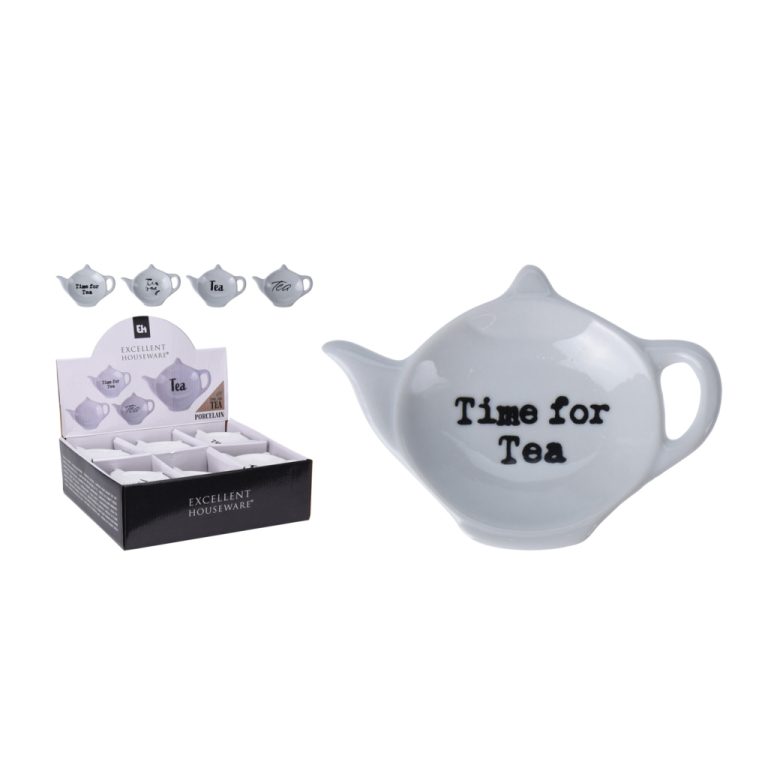 Excellent Houseware Porseleinen Theezakjeshouder Theepot Wit Assorti | Kopen bij Flickmyhouse