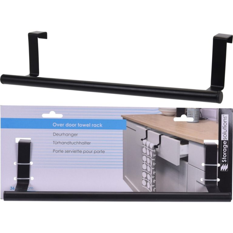 Storage Solutions Deurhanger 36.5x6x8 cm RVS/Zwart | Kopen bij Flickmyhouse