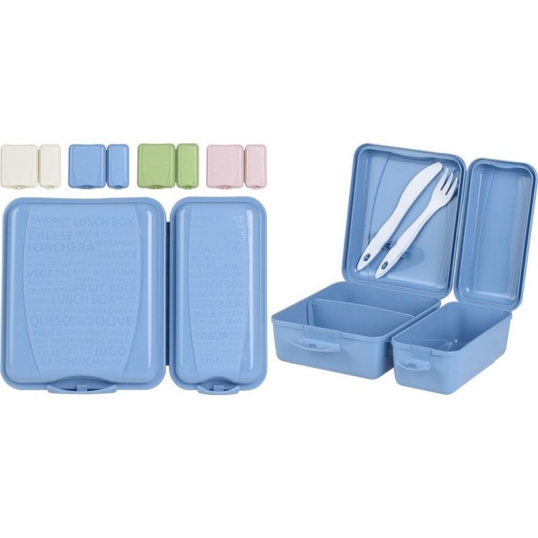 Dubbele Lunchbox + Bestekset Assorti | Kopen bij Flickmyhouse