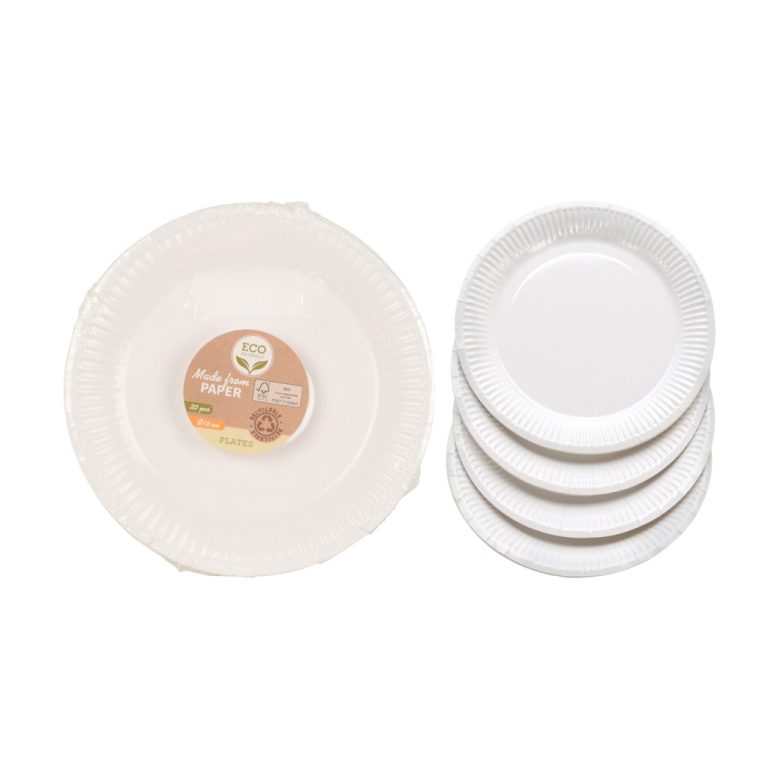 Papieren Borden 18 cm 20 Stuks Wit | Kopen bij Flickmyhouse