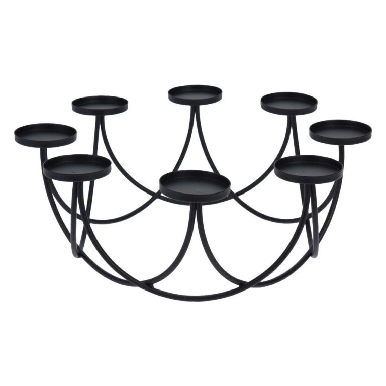 H&S Collection Kandelaar voor 8 Kaarsen 30x12 cm Dia Black | Kopen bij Flickmyhouse
