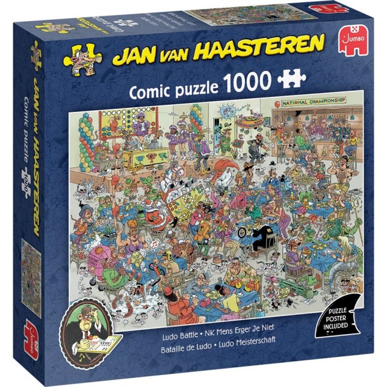 Jumbo Puzzel Jan Van Haasteren NK Mens Erger Je Niet 1000 Stukjes + Poster | Kopen bij Flickmyhouse