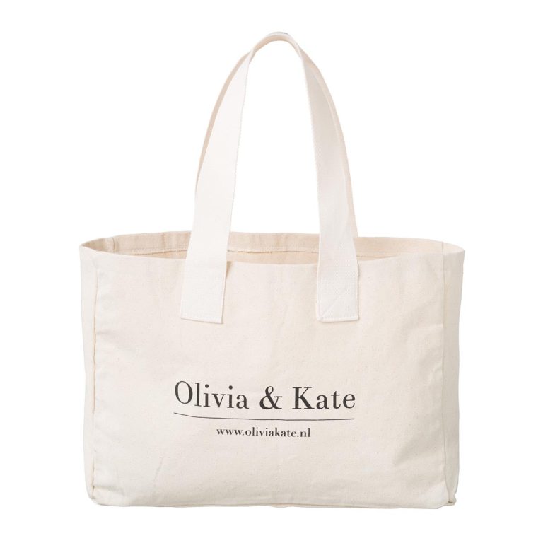 Beige Grote Canvas - Tas | Olivia & Kate