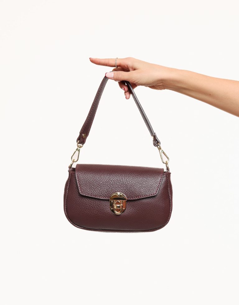 Bordeaux Gouden Sluiting Schouder - Tas | Olivia & Kate