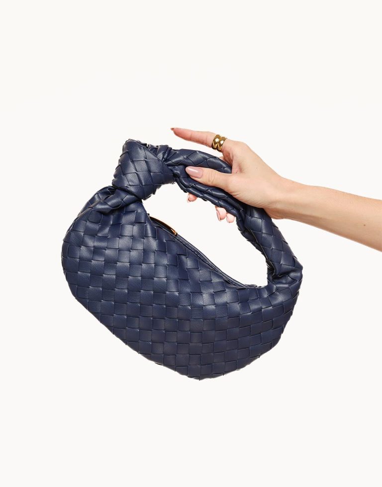 Navy Middel Gevlochten - Tas | Olivia & Kate