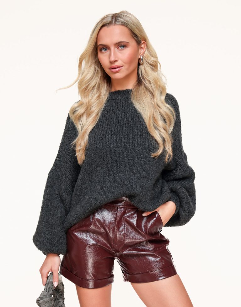 Antraciet Wollen Gebreide - Trui | Olivia & Kate