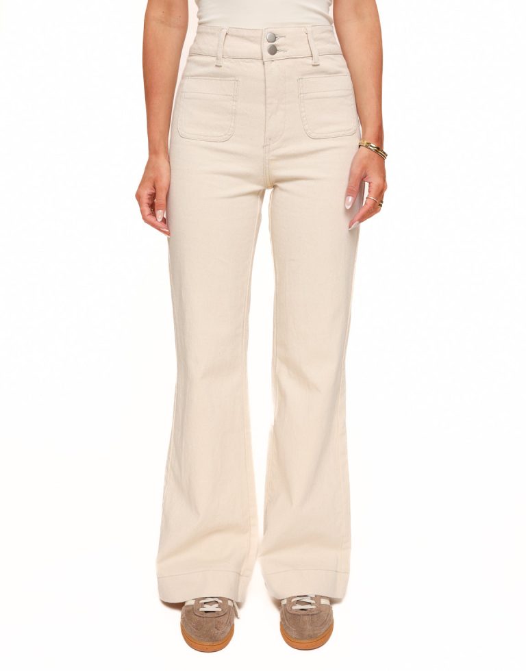 Beige Dubbele Zakken - Spijkerbroek | Olivia & Kate