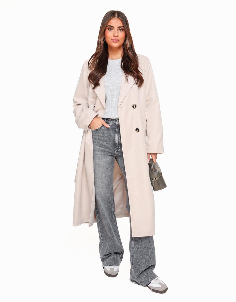Beige Lange Trench - Jas | Olivia & Kate