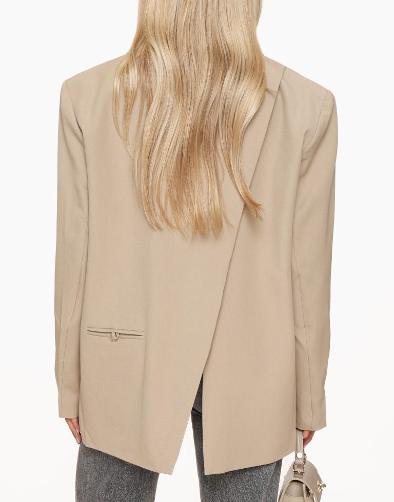 Beige Open Rug Oversized - Blazer | Olivia & Kate