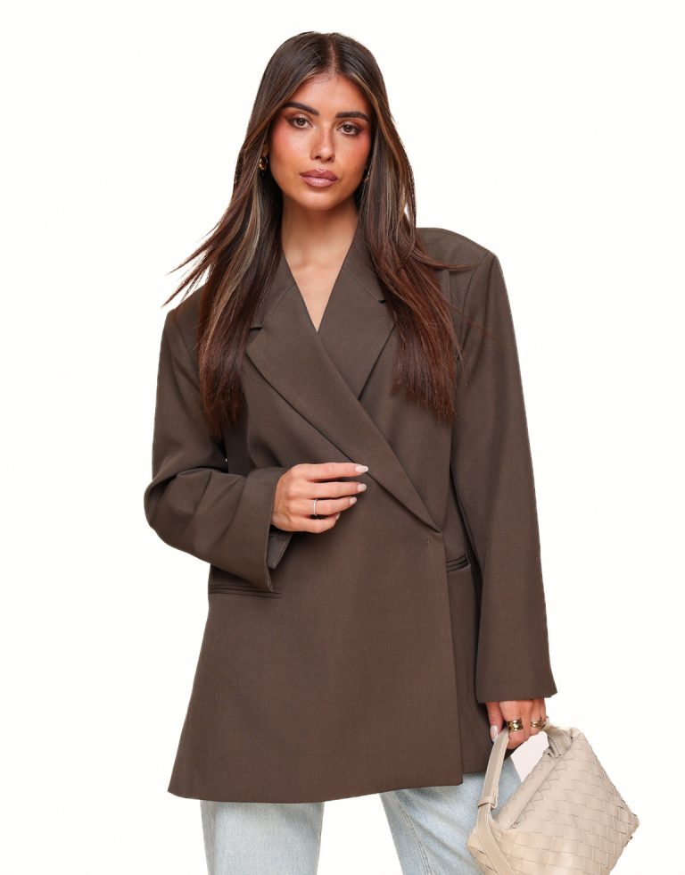 Donkerbruine Vierkante Oversized - Blazer | Olivia & Kate