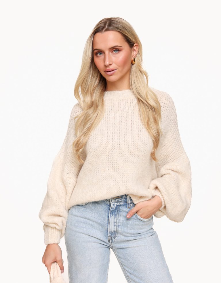 Creme Wollen Gebreide - Trui | Olivia & Kate