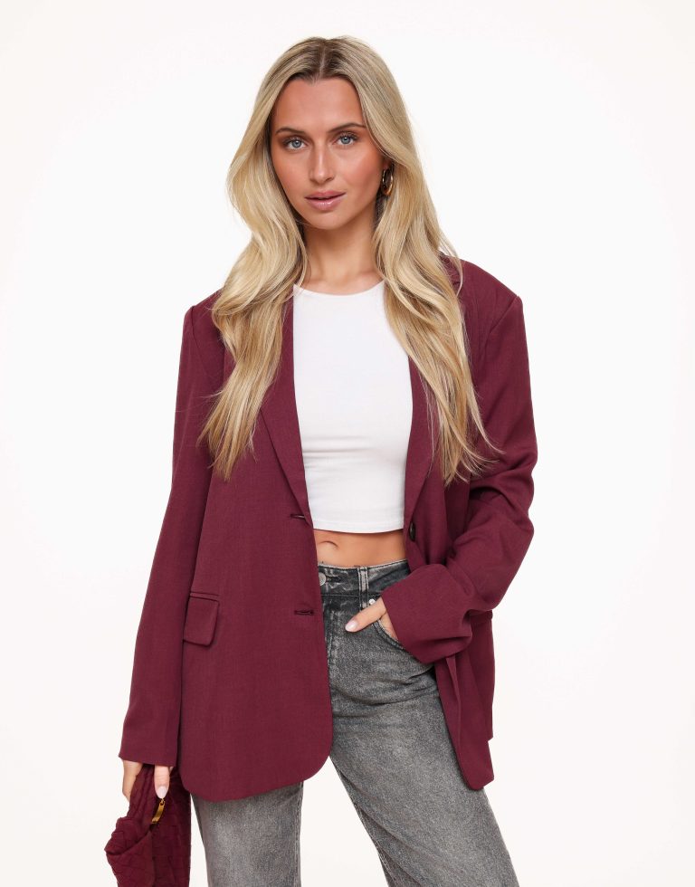 Framboos Open Rug Oversized - Blazer | Olivia & Kate