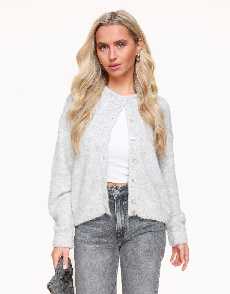 Grijze Basic Gebreide - Vest | Olivia & Kate