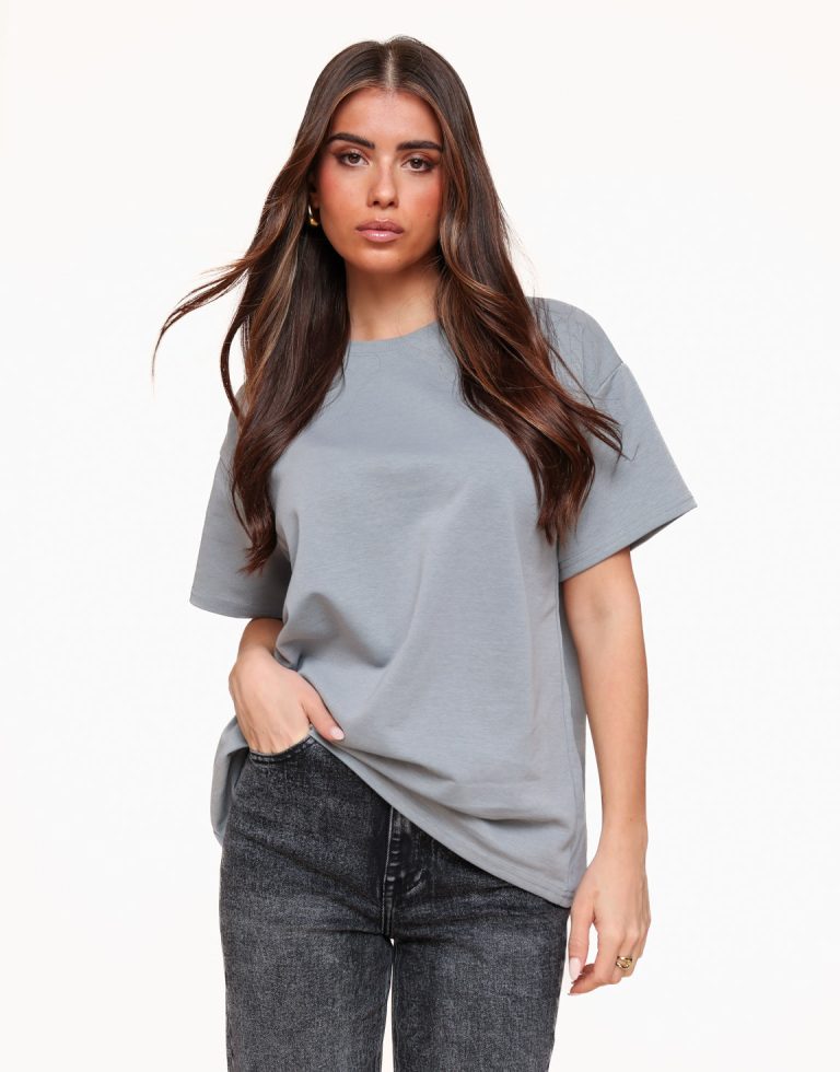 Grijze Basic Oversized - T-shirt | Olivia & Kate
