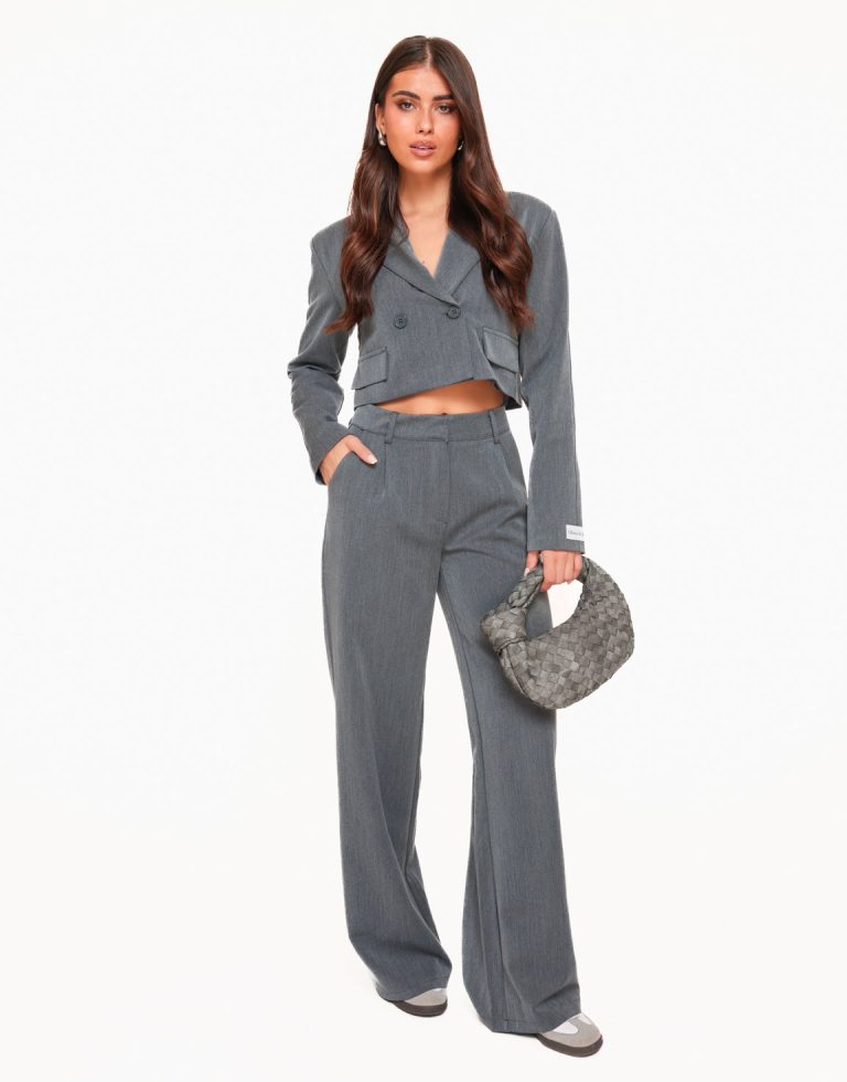 Grijze F/W Edit Hoge Taille - Pantalon | Olivia & Kate