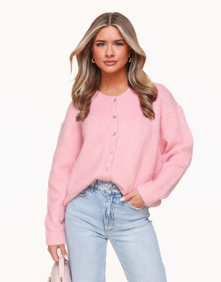 Lichtroze Basic Gebreide - Vest | Olivia & Kate