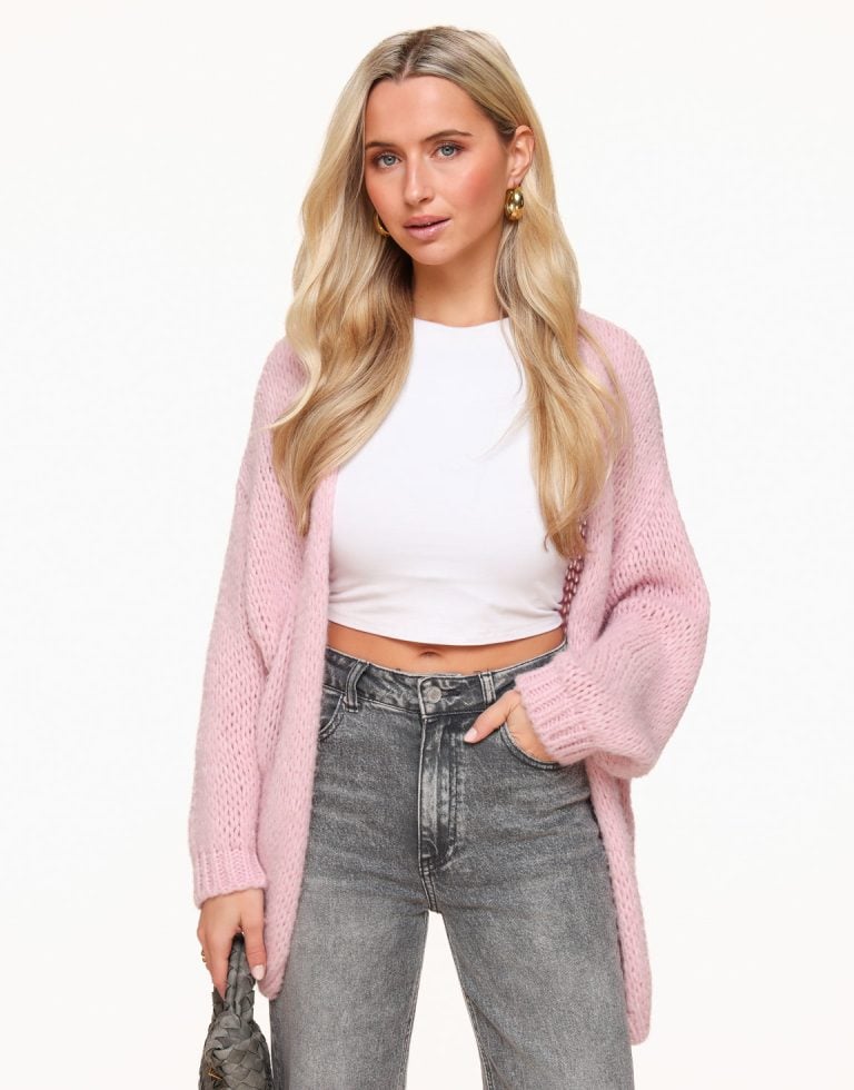 Licht Roze Wollen - Vest | Olivia & Kate