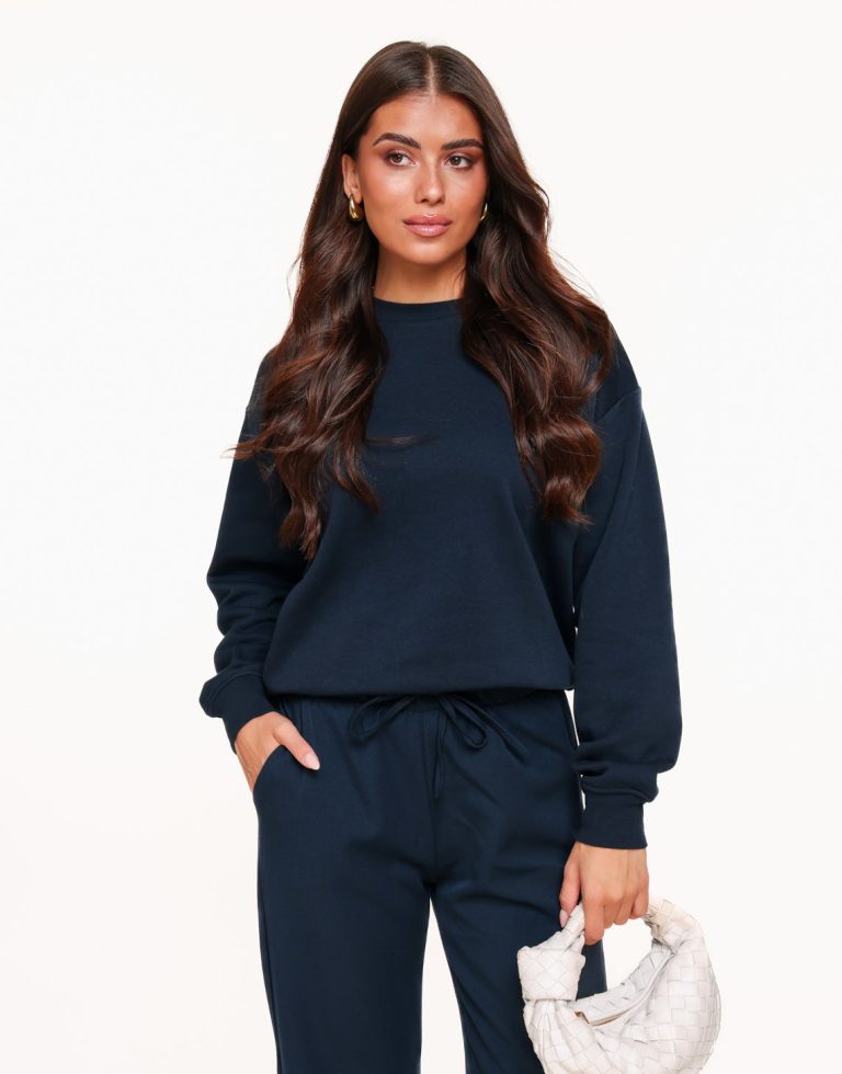 Navy Blauwe Basic LS - Sweater | Olivia & Kate
