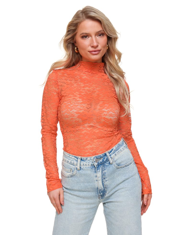 Oranje Kanten LS - Body | Olivia & Kate