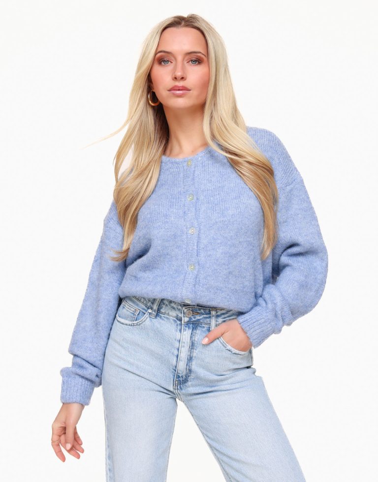 Paarsblauwe Basic Gebreide - Vest | Olivia & Kate