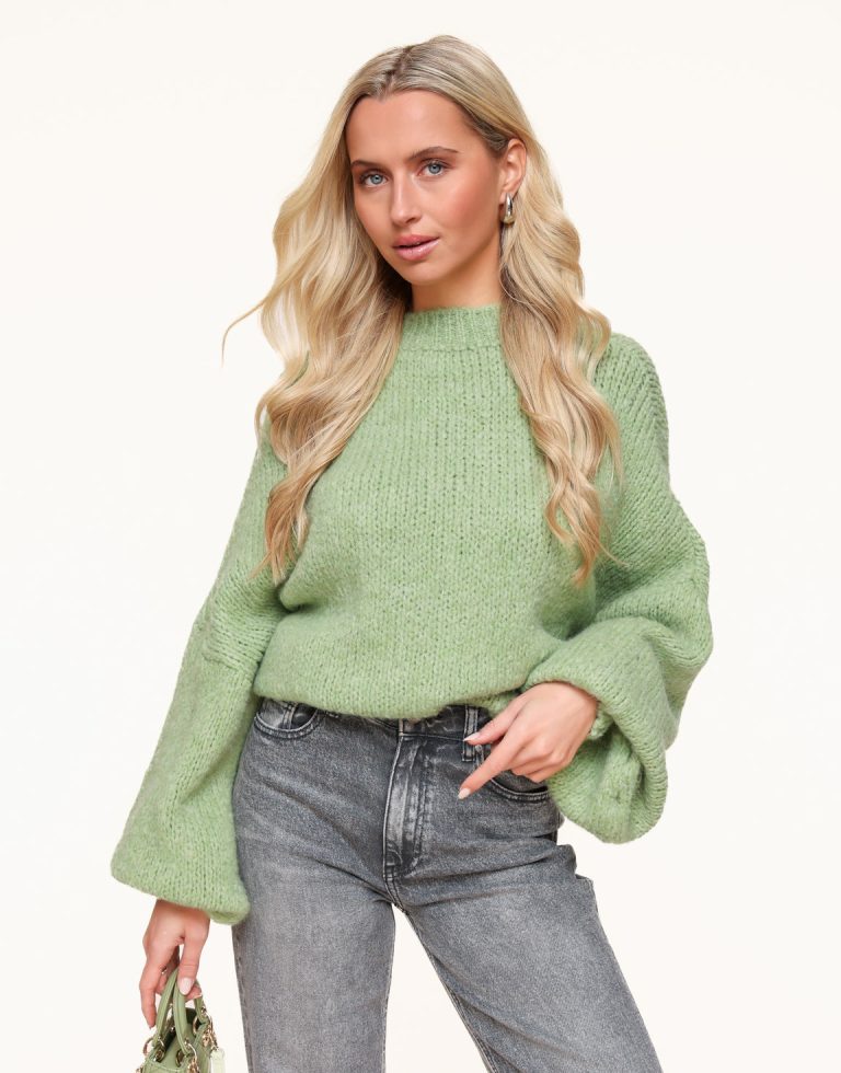 Pistache Groene Wollen Gebreide - Trui | Olivia & Kate