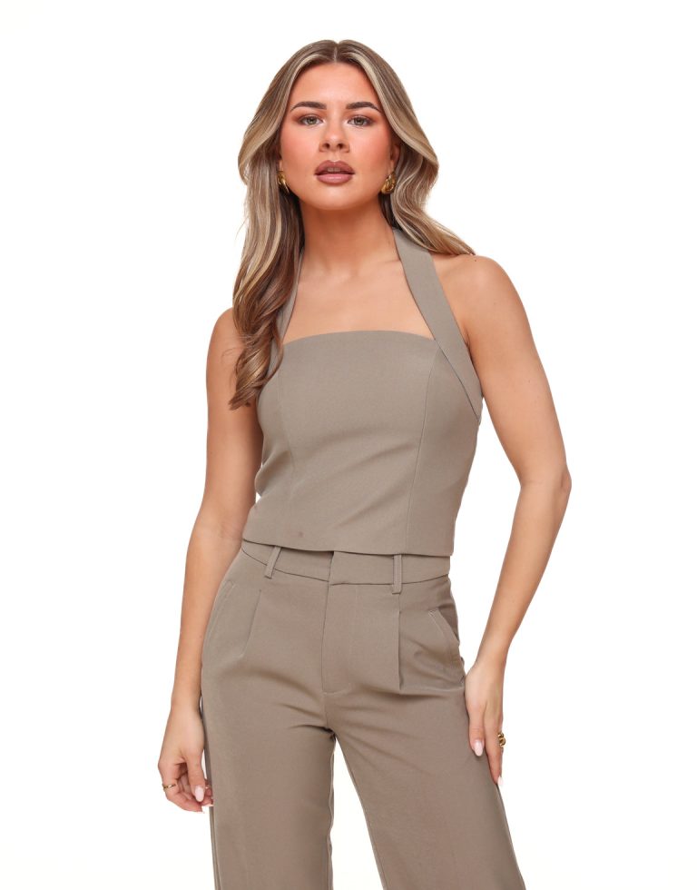 Taupe STUDIO Halter - Top | Olivia & Kate