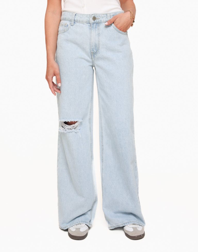 Lichtblauwe Denim Baggy - Spijkerbroek | Olivia & Kate