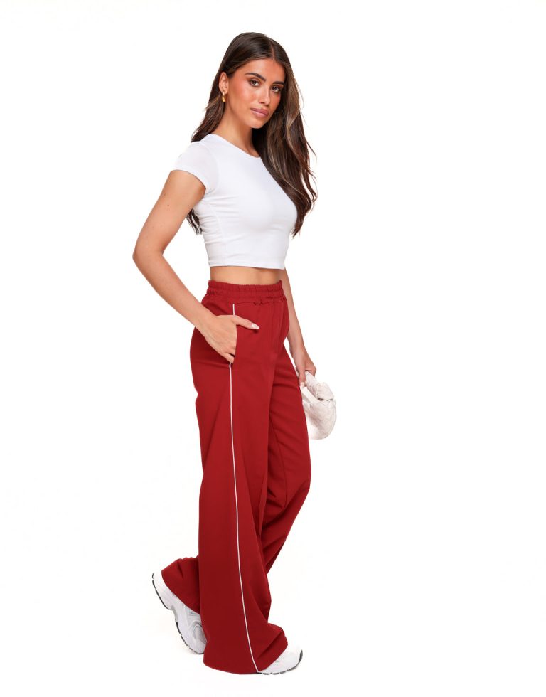 Rode Dunne Streep Lange - Broek | Olivia & Kate