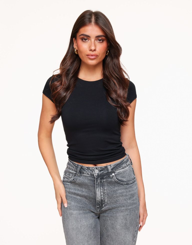 Zwarte Basic SS - Top | Olivia & Kate