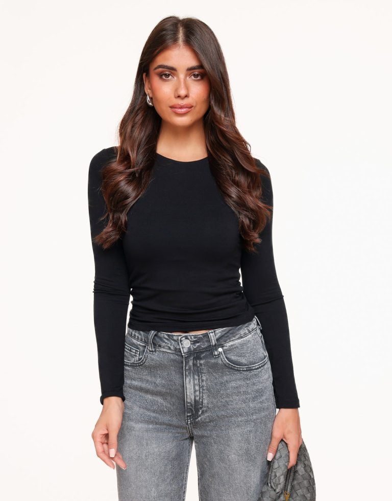 Zwarte Basic LS - Top | Olivia & Kate