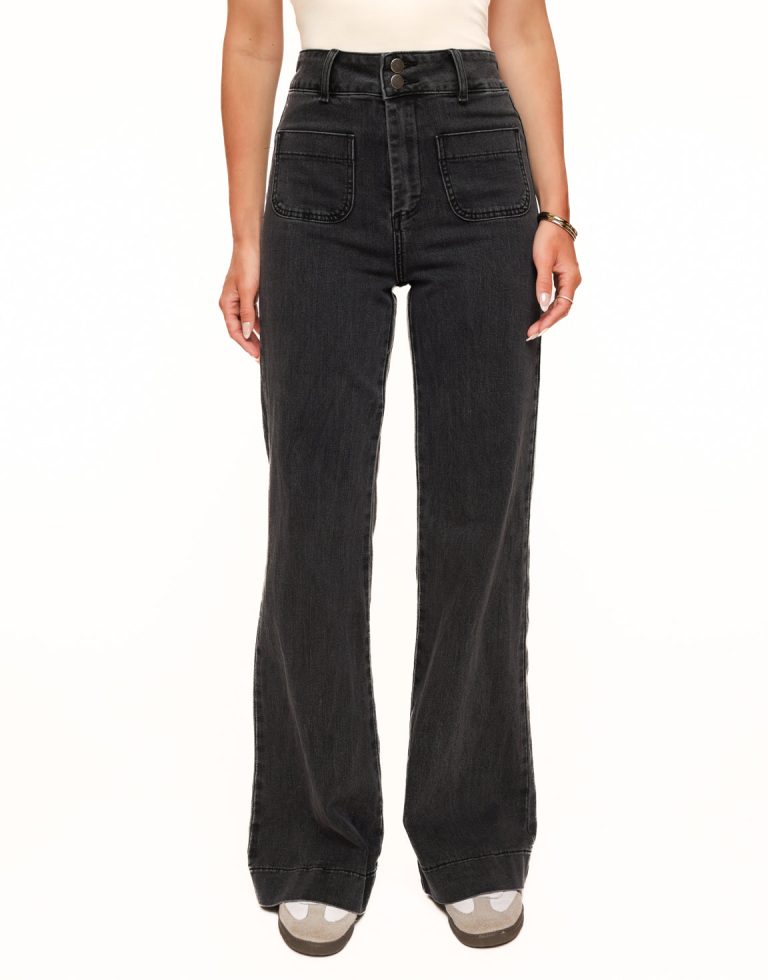 Zwarte Dubbele Zakken - Spijkerbroek | Olivia & Kate