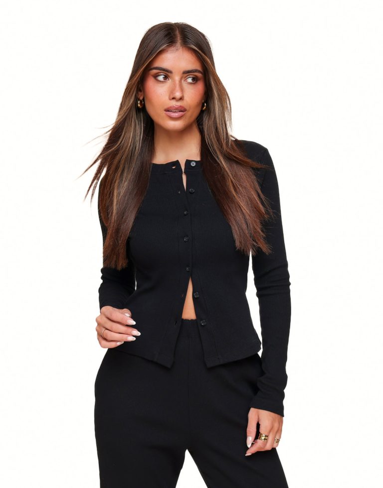 Zwarte Lounge LS - Top | Olivia & Kate