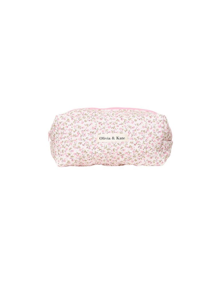 Lichtroze Kleine Bloemen Make-Up - Tas | Olivia & Kate
