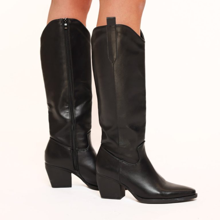 Zwarte Hoge Classic Cowboy - Laarzen | Olivia & Kate