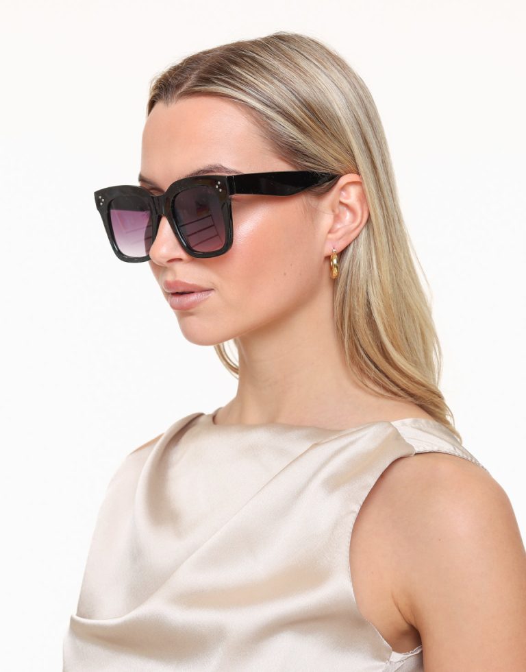 Zwarte Vierkante Classic - Zonnebril | Olivia & Kate