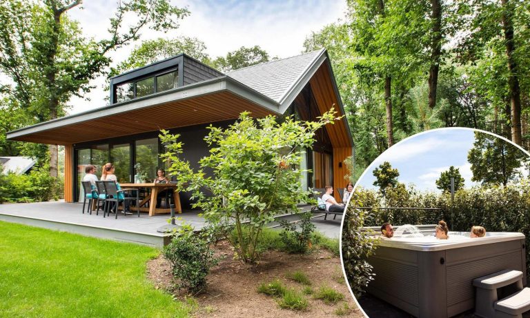 Modern ingerichte villa voor 7 personen met een bubbelbad op een vakantiepark