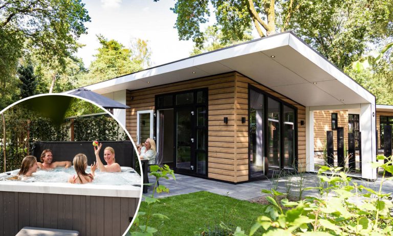 Modern 4 persoons chalet met bubbelbad op Landgoed de Scheleberg in Lunteren