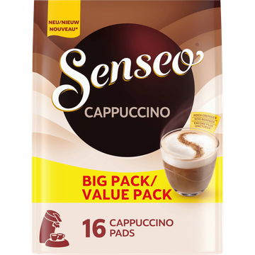 Senseo Typ Cappuccino Pads Big Pack 16 Stuks 184 g Aanbieding bij Jumbo | 2 voor 7.99 | Flickmyhouse