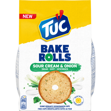 LU TUC Bake Rolls Sour Cream & Onion 150g bij Jumbo | Flickmyhouse