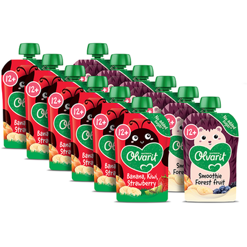 Olvarit Variatiemenu 2 Smaken Knijpfruit 12+ Maanden 12 x 100 g bij Jumbo | Flickmyhouse