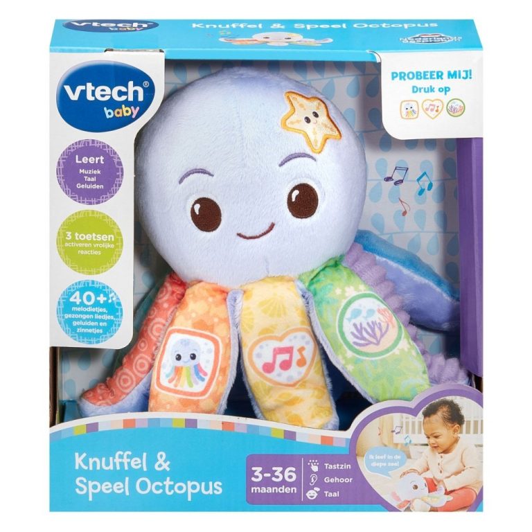 VTech Baby Knuffel en Speel Octopus + Licht en Geluid | Kopen bij Flickmyhouse