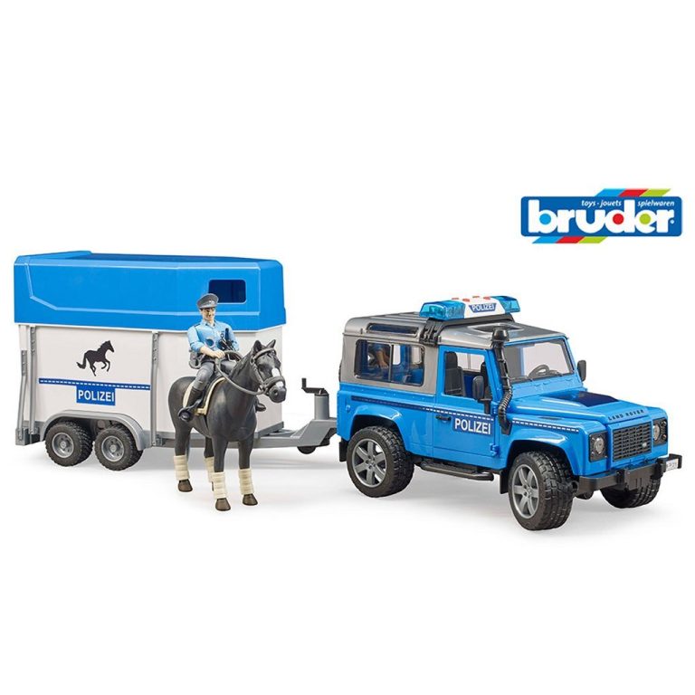 Bruder 02588 Politie Jeep met Paardentrailer + Paard en Figuur + Licht en Geluid | Kopen bij Flickmyhouse