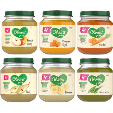 Olvarit 4+ Maanden Maaltijdpotjes en Fruitpotjes 6 x 125g bij Jumbo | Flickmyhouse