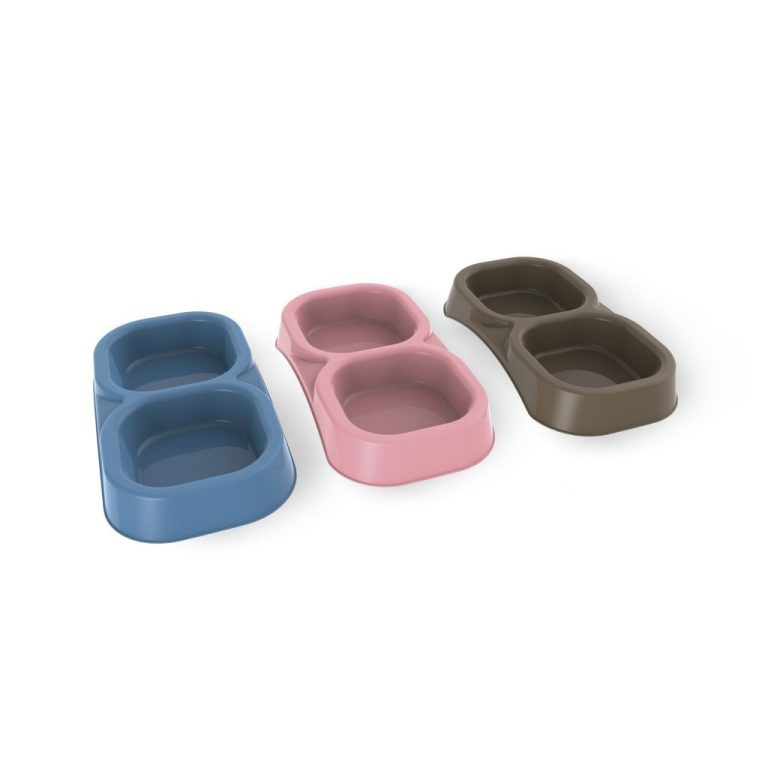 Bama Pet Dubbele Voederbak 21x11.5x3 cm Diverse Kleuren | Kopen bij Flickmyhouse