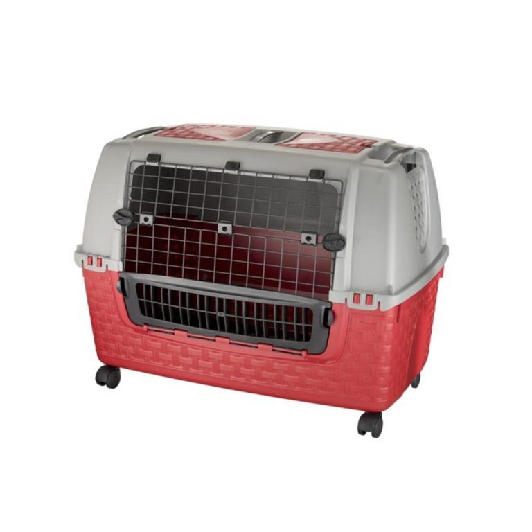 Bama Pet Transportbox met Wieltjes 88x52x60 cm Rood/Grijs | Kopen bij Flickmyhouse