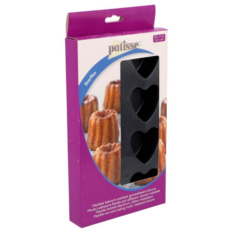 Patisse Mini Hartvormpjes 8 Vaks 29x17 cm Zwart/Siliconen | Kopen bij Flickmyhouse