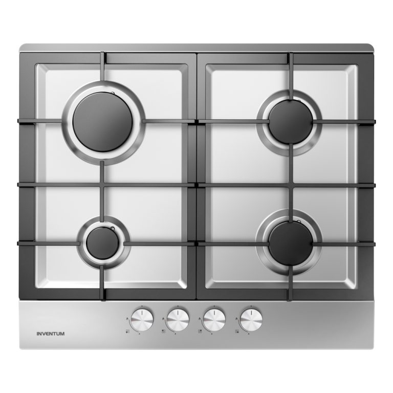Inventum IKG6023GRVS Inbouw Gaskookplaat met 4 Branders Zwart/RVS | Kopen bij Flickmyhouse